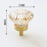 LuxoraCrystal Champagne – Kristall Möbelknopf mit Goldbasis