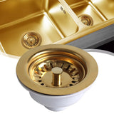 Aurelio Edelstahl Spülbecken Sieb mit Gold Finish – 114mm Ablaufstopfen für Küche und Bad