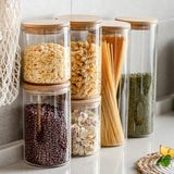 PureVorrat Glasbehälter Set – Vorratsdosen mit Holzdeckel | Luftdicht & Stilvoll | Moderne Küchenaufbewahrung
