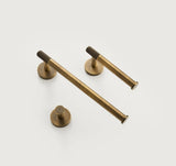 VintageGriff Badaccessoires Set Bronze – Gerändelte Messing Optik | Handtuchhalter & Toilettenpapierhalter | Rustikales Badezimmer Design