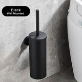 SteelClean Luxus-Toilettenbürste mit Wandhalterung – Schwarzes Edelstahldesign