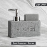 Modernes Küchenzubehör-Set – Seifenspender mit Pumpe und Schwammhalter