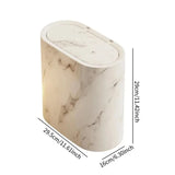 Nordic Marmor-Design Abfalleimer – Schlanker Drückdeckel Mülleimer für Bad & WC