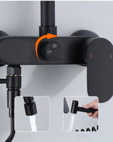 AquaJet Wandarmatur in Schwarz aus Messing