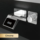 Wastafelkraan met LED Licht – Wandmontage | 2 Gaten | Warm & Koud Water | Messing
