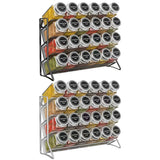 4-stufiges Gewürzregal Wand Edelstahl – Küchen Organizer | Platzsparendes Wandregal | Vorratshalter ohne Gläser
