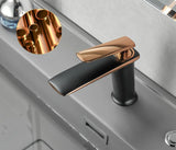 Luxus Waschtischarmatur Schwarz Roségold Weiß – Einhebelmischer | Warm- & Kaltwasser | Elegantes Bad Design