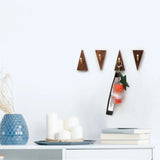 TriLuxe Dreieck Wandhaken – Messing & Massivholz