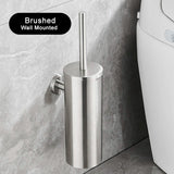 SteelClean Luxus-Toilettenbürste mit Wandhalterung – Schwarzes Edelstahldesign