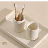 ZenTerra Wabi-Sabi Badezimmer-Set– Europäische Naturstein-Accessoires