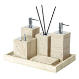 Travèra Beige Travertin Badezimmer-Set