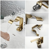 Goldglanz Waschtischarmatur mit Wasserfallauslauf und Einhebelmischer