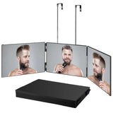 GlamFold 360 – Tragbarer 3-teiliger Schminkspiegel mit Verstellbarem Teleskophaken