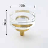 LuxoraCrystal Champagne – Kristall Möbelknopf mit Goldbasis