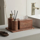 Rubèra Rotes Travertin Badezimmer-Set – Vintage Naturstein Eleganz