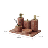 Rubèra Rotes Travertin Badezimmer-Set – Vintage Naturstein Eleganz
