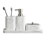 Vierteiliges Badezimmer-Accessoire-Set – Marmoroptik