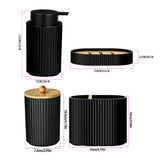NoirLuxe Badezimmer Set – Schwarzes Badezimmer-Accessoire-Set mit Seifenspender & Zahnbürstenhalter