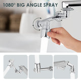 Wasserhahn Verlängerung 1080° Drehbar – Strahlregler Aufsatz | Doppelfunktion Sprühkopf | Flexible Reinigung