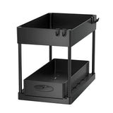 SlideEase 2-stufiger Organizer – Ausziehbarer Untergiebel-Organizer mit Korb, Haken und Bechersystem