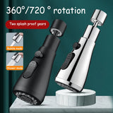 HydroFlex360 – Multifunktionaler 360°/720° Drehbarer Küchenhahn-Aufsatz mit 3 Strahlarten