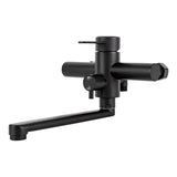 AquaFlex Wandarmatur mit Seitensprühkopf – 360° Drehbarer Küchenhahn aus Gebürstetem Edelstahl