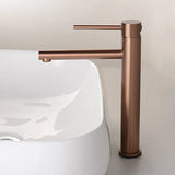 GoldLinea Hocharmatur Waschbecken – Gebürstetes Gold Wasserhahn Edelstahl | Einhebel Mischbatterie Warm & Kalt | Elegantes Baddesign