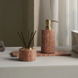Rubèra Rotes Travertin Badezimmer-Set – Vintage Naturstein Eleganz