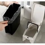 SlimPure 3-in-1 Ultradünner Abfalleimer – 4.4” Schmaler Badezimmer-Mülleimer mit Deckel