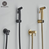 AquaClean Schwarzer Bidet-Wasserhahn – Edelstahl WC-Duschkopf Wandmontage Shattaf Set