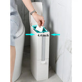 SlimPure 3-in-1 Ultradünner Abfalleimer – 4.4” Schmaler Badezimmer-Mülleimer mit Deckel