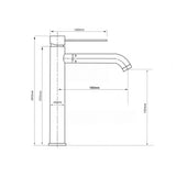 GoldLinea Hocharmatur Waschbecken – Gebürstetes Gold Wasserhahn Edelstahl | Einhebel Mischbatterie Warm & Kalt | Elegantes Baddesign