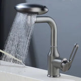 Design Waschtischarmatur mit kaskadenartigem Wasserfluss und vier Strahlarten