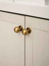 Novarix OrbT-Bar Möbelgriff & Knopf – Rundes Antik-Bronze Design aus Massivem Messing (128 mm)
