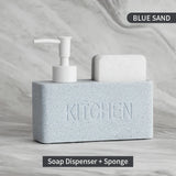 Modernes Küchenzubehör-Set – Seifenspender mit Pumpe und Schwammhalter