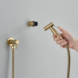 AquaClean Schwarzer Bidet-Wasserhahn – Edelstahl WC-Duschkopf Wandmontage Shattaf Set