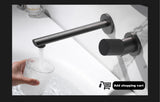 NeroLuxe Waschtischarmatur – Schwarze Messing-Badarmatur | Warm- und Kaltwasserarmatur | Elegante Designarmatur mit Keramikkartusche