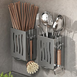 KitchenFlow Besteckhalter Wandmontage – Küchen Organizer Kunststoff | Abtropfhalter für Löffel & Essstäbchen | Platzsparende Aufbewahrung