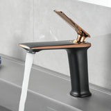 Luxus Waschtischarmatur Schwarz Roségold Weiß – Einhebelmischer | Warm- & Kaltwasser | Elegantes Bad Design