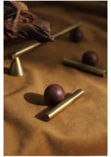 Valnora WoodLine Möbelgriff & Knopf – Bronze-Messing Look mit Walnussholz Akzent (128 mm)