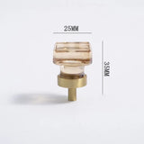 LuxoraCrystal Champagne – Kristall Möbelknopf mit Goldbasis