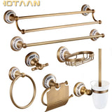 RoyalRetro Antik Messing Badzubehör Set mit Keramik