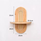 BohemiaCraft Handgefertigtes Rattan Wandregal – Boho Holz Deko & Praktischer Organizer