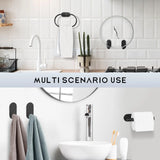 Selbstklebendes Badezimmer-Zubehörset aus Edelstahl – Ohne Bohren | Gebürstetes Finish | Metallmontage