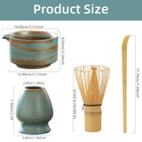 ZenTee Matcha-Zeremonienset – Traditionelles Matcha-Teeset aus Keramik und Bambus | Authentischer Teegenuss | 4-teiliges Matcha-Zubehör