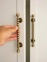 Novarix OrbT-Bar Möbelgriff & Knopf – Rundes Antik-Bronze Design aus Massivem Messing (128 mm)