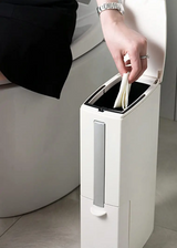 SlimPure 3-in-1 Ultradünner Abfalleimer – 4.4” Schmaler Badezimmer-Mülleimer mit Deckel