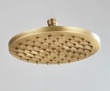 AurumRain Regendusche Kopf – Gebürstetes Gold Messing Duschkopf | Rundes Design | Luxuriöses Duscherlebnis