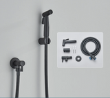 AquaClean Schwarzer Bidet-Wasserhahn – Edelstahl WC-Duschkopf Wandmontage Shattaf Set