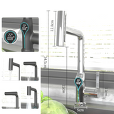 Wasserfall-Waschtischarmatur mit digitaler Temperaturanzeige und höhenverstellbarem Auslauf
